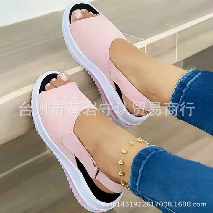 Dame Open-Toe Pantoletten med elastisk design og komfortabel sål Stilla