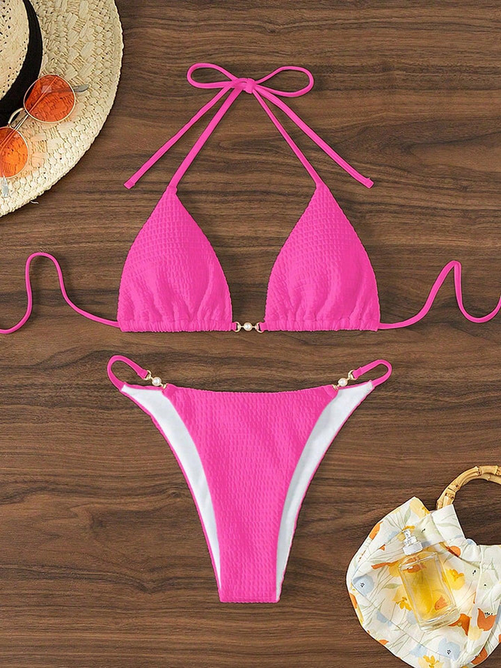 Dame triangel-bikini med moderne snøre detaljer og elegante accenter Skovae