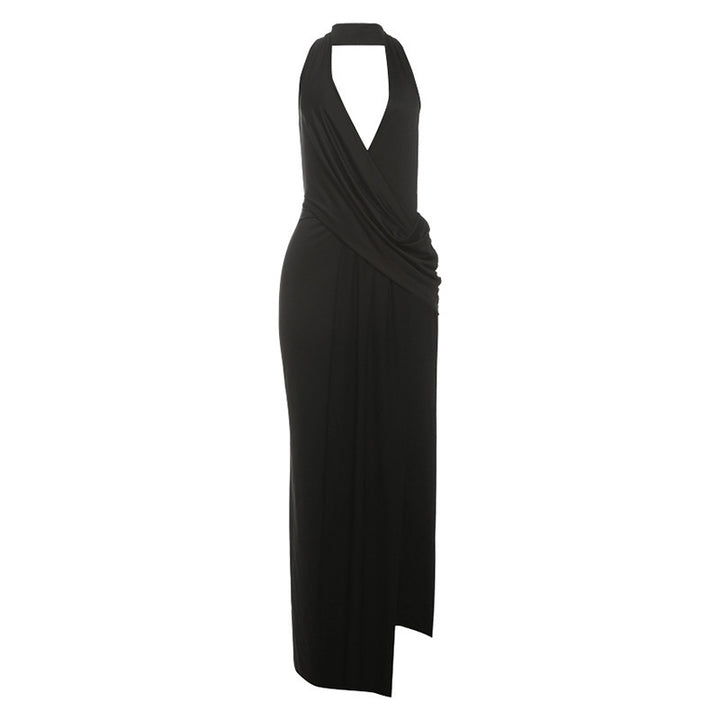 Damen Elegantes Wickelkleid mit tiefem V-Ausschnitt und fließendem Schnitt Skovae