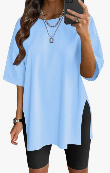 Dame Oversize T-shirt med sideslids Stilla