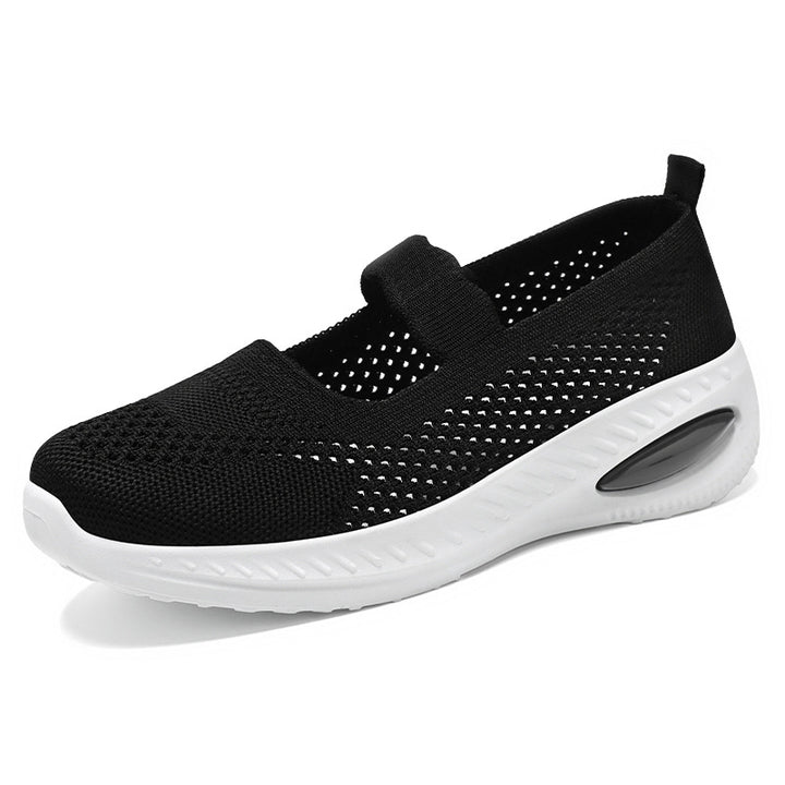 Dame Lettere og åndbare komfort-sneakers med elastisk rem Stilla