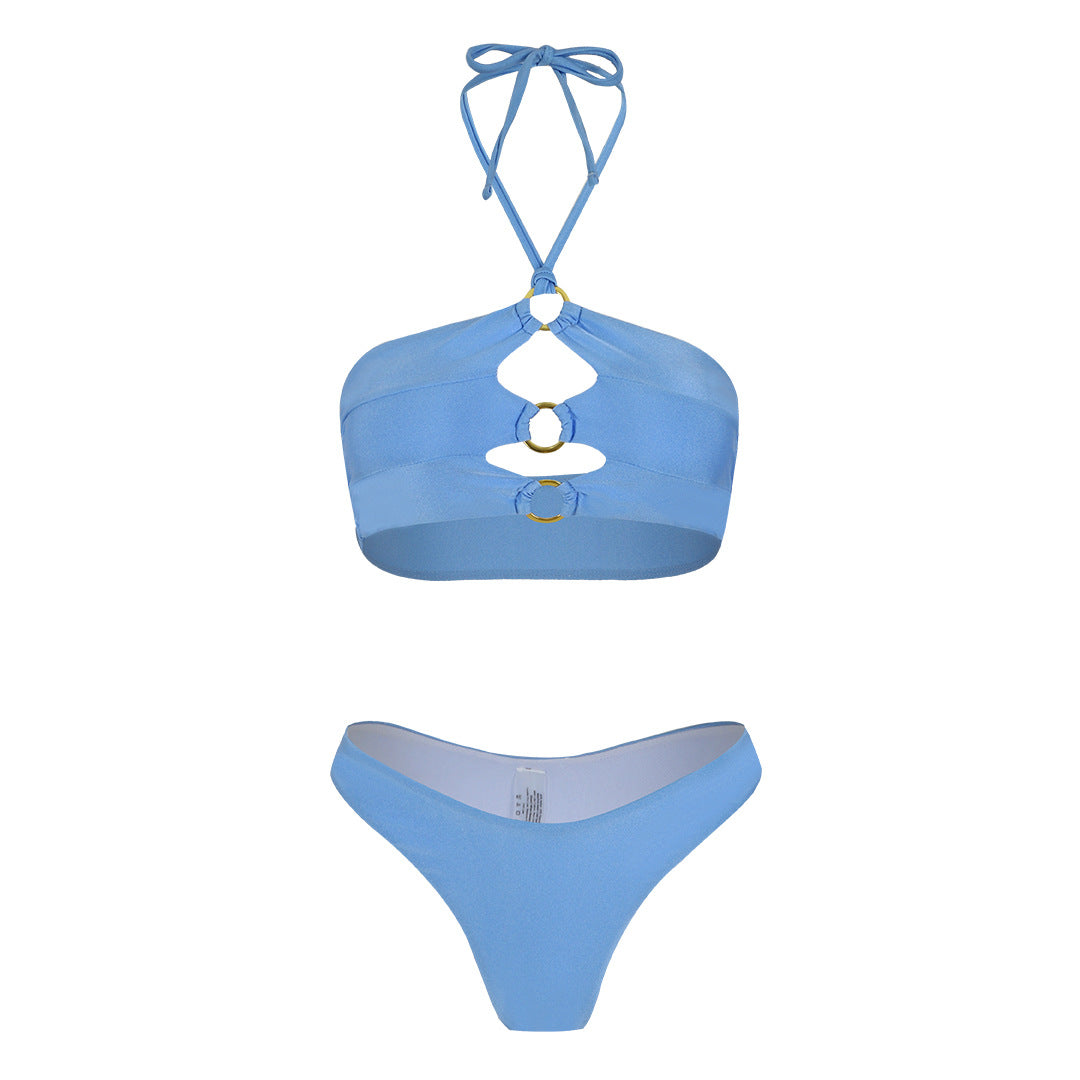 Dame Bikini-sæt med elegant bandeau-overdel og højt skåret underdel Stilla