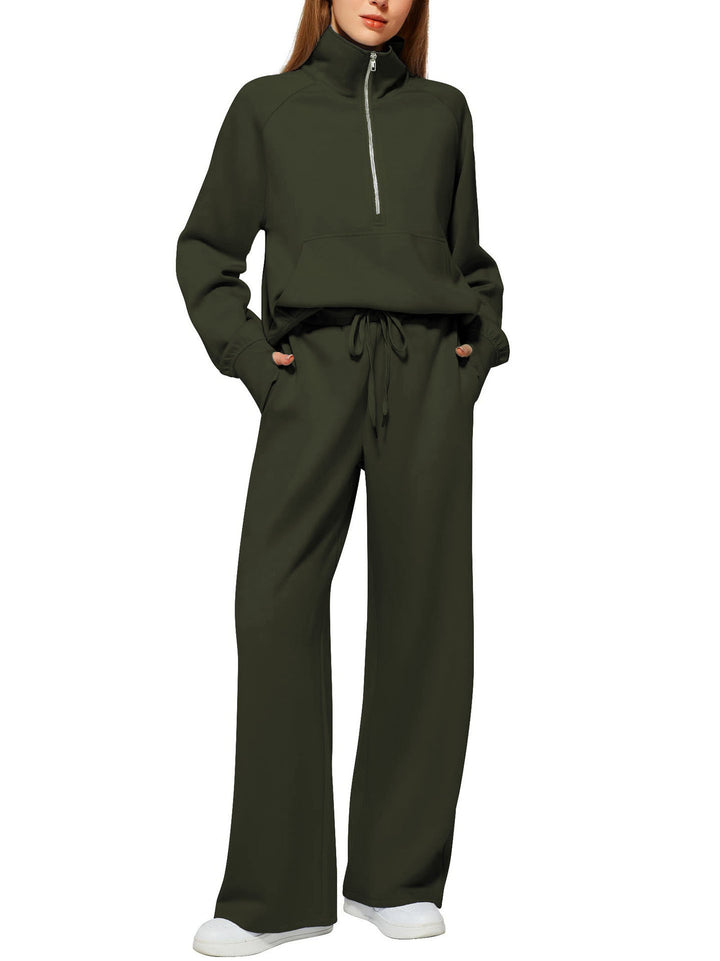 Dame Behageligt Zip-Up Lounge Sæt Stilla
