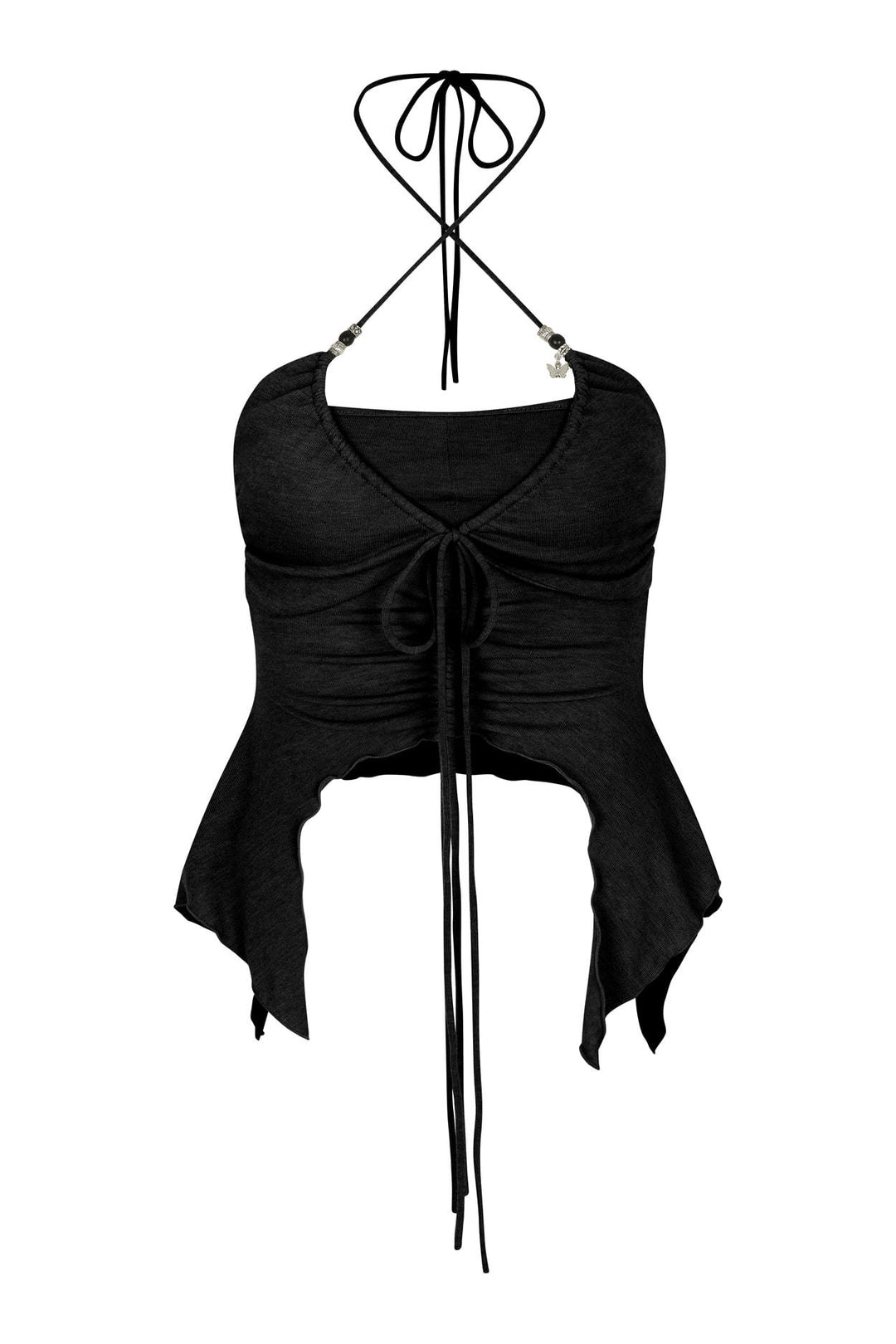 Dame Festligt Crop-Top med raffineret snøring og asymmetrisk kant Stilla