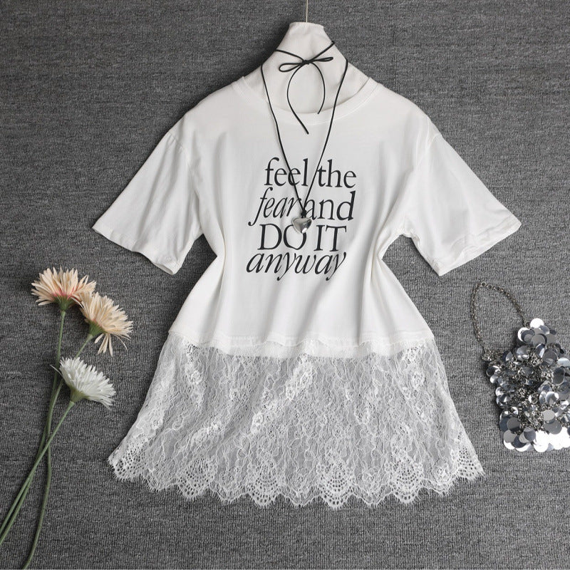 Kvinder Trendy Spids Overlay T-shirt Stilla