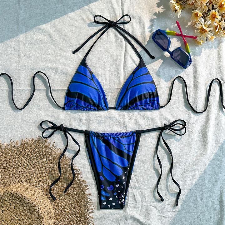 Dame Triangel-Bikini med raffinerede binde-detaljer Skovae