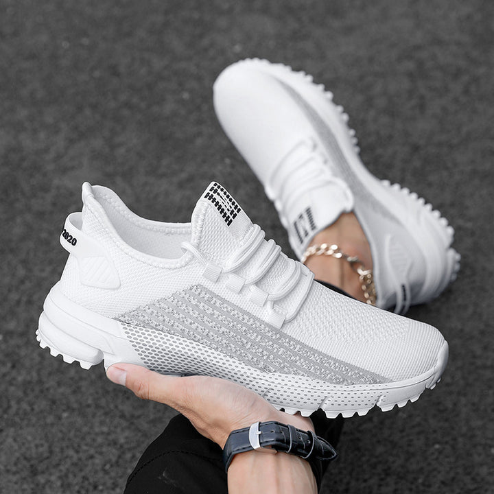 Herrer nan åndbare striksneakers med profileret sål og polstret hælkappe Skovae