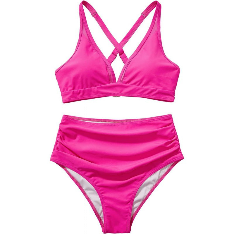 Dame bikini-sæt med modigt dyreprint og bicolor-design Skovae