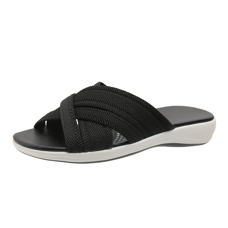 Dame Komfortable Slide-sandaler med moderigtigt remdesign og ergonomisk fodbede Stilla