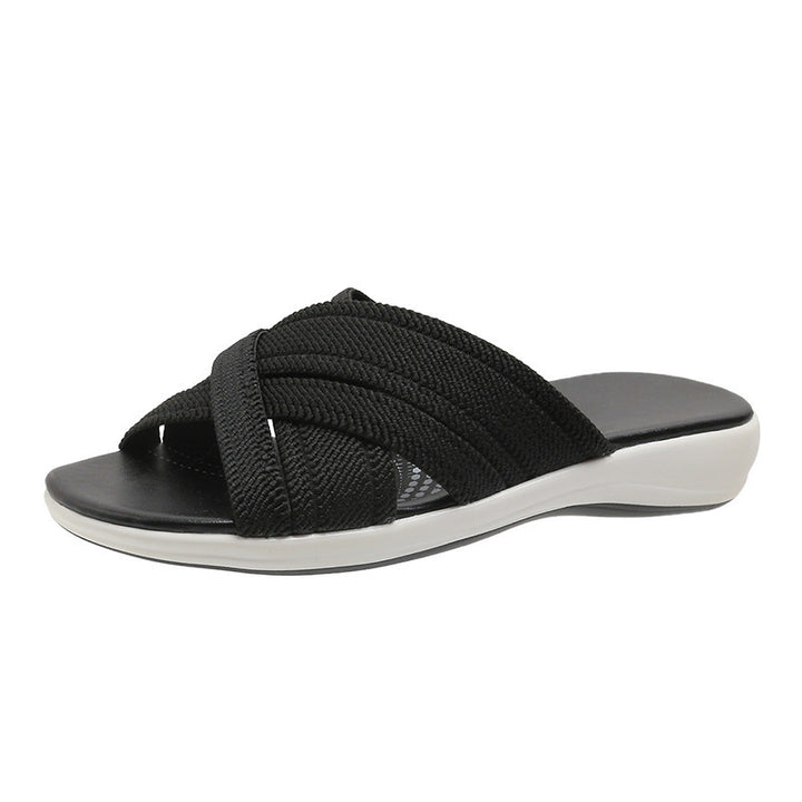 Dame Komfortable Slide-sandaler med moderigtigt remdesign og ergonomisk fodbede Stilla