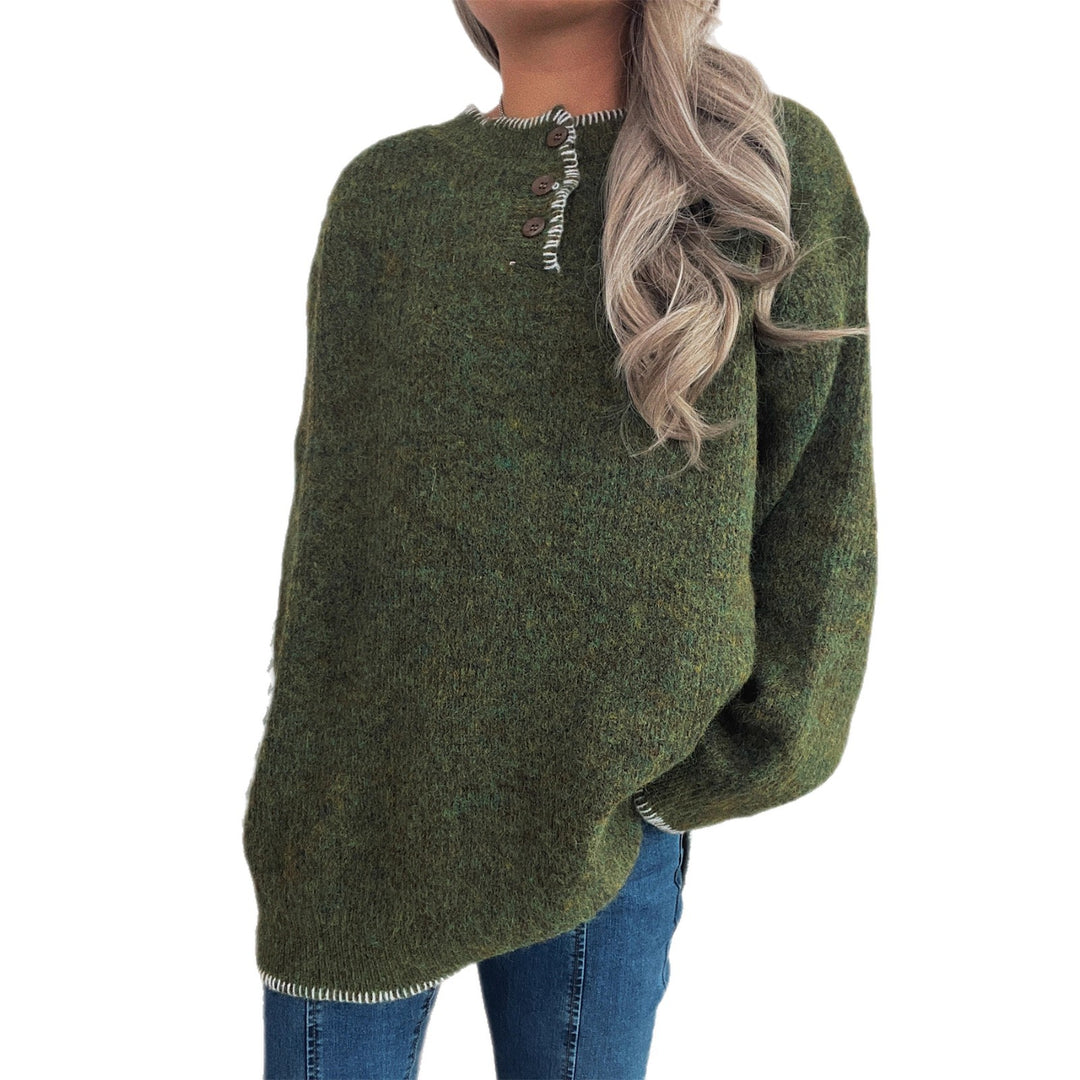 Kvindernes afslappede striktrøje med klassisk knapdesign og oversized pasform Stilla