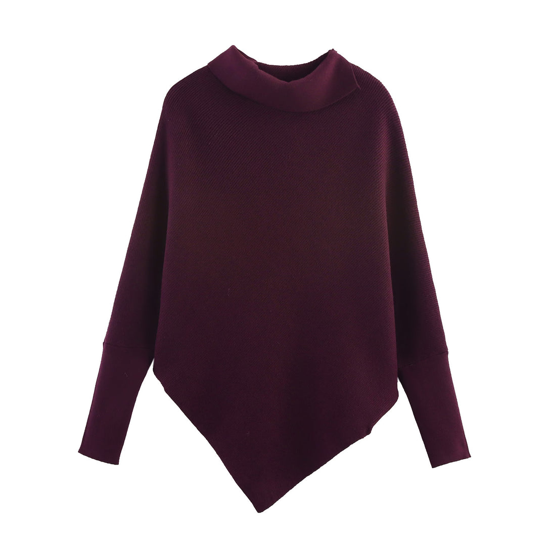 Dame moderigtig oversized strik med elegant ståkrave Stilla