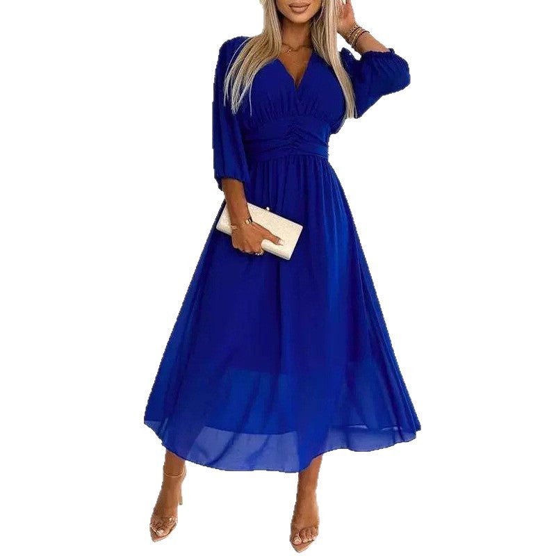 Dame Elegant Chiffon Wrap Kjole Stilla