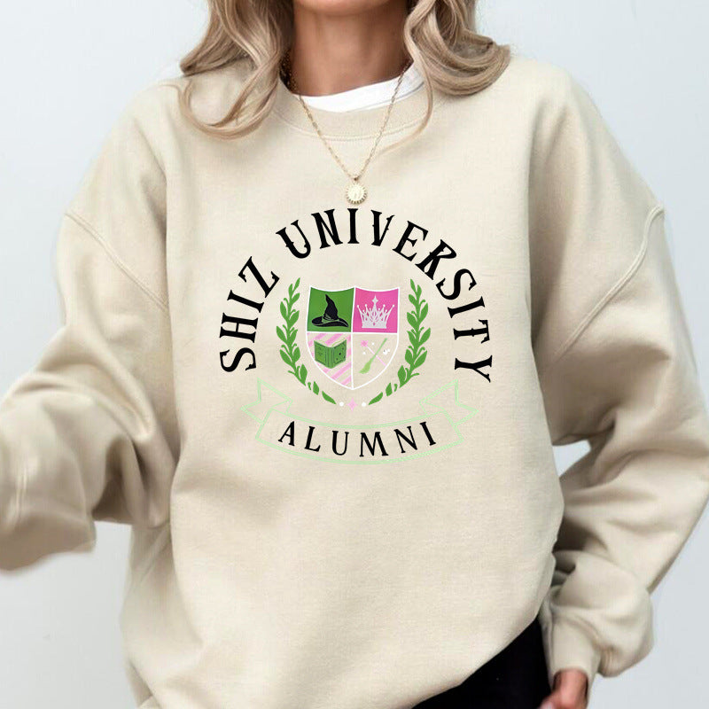 Kvinders oversized sweatshirt med universitetsmærke og afslappet pasform Stilla