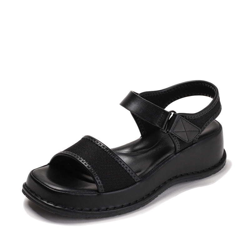 Dame Komfortable Wedge-Sandaler med sikker velcro og åndbar overmaterialeteknologi Stilla