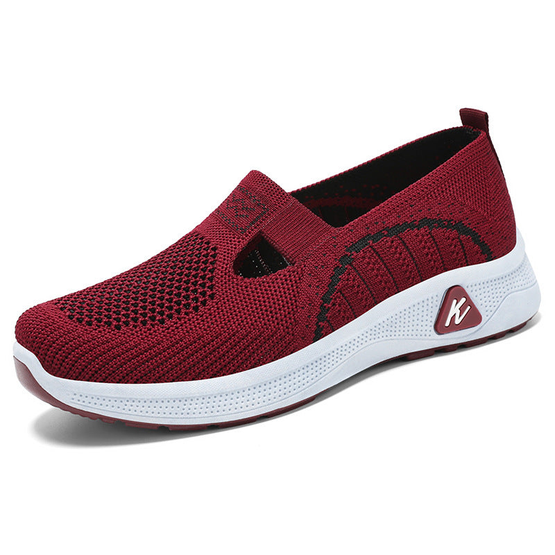 Dame Airy Slip-On Fitness Sneakers med åndbart strikovermateriale Stilla