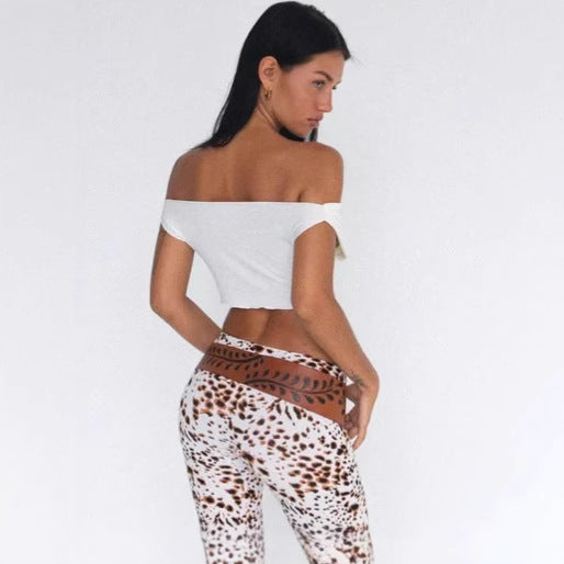 Femme Off-Shoulder Rüsch Crop Top Stilla