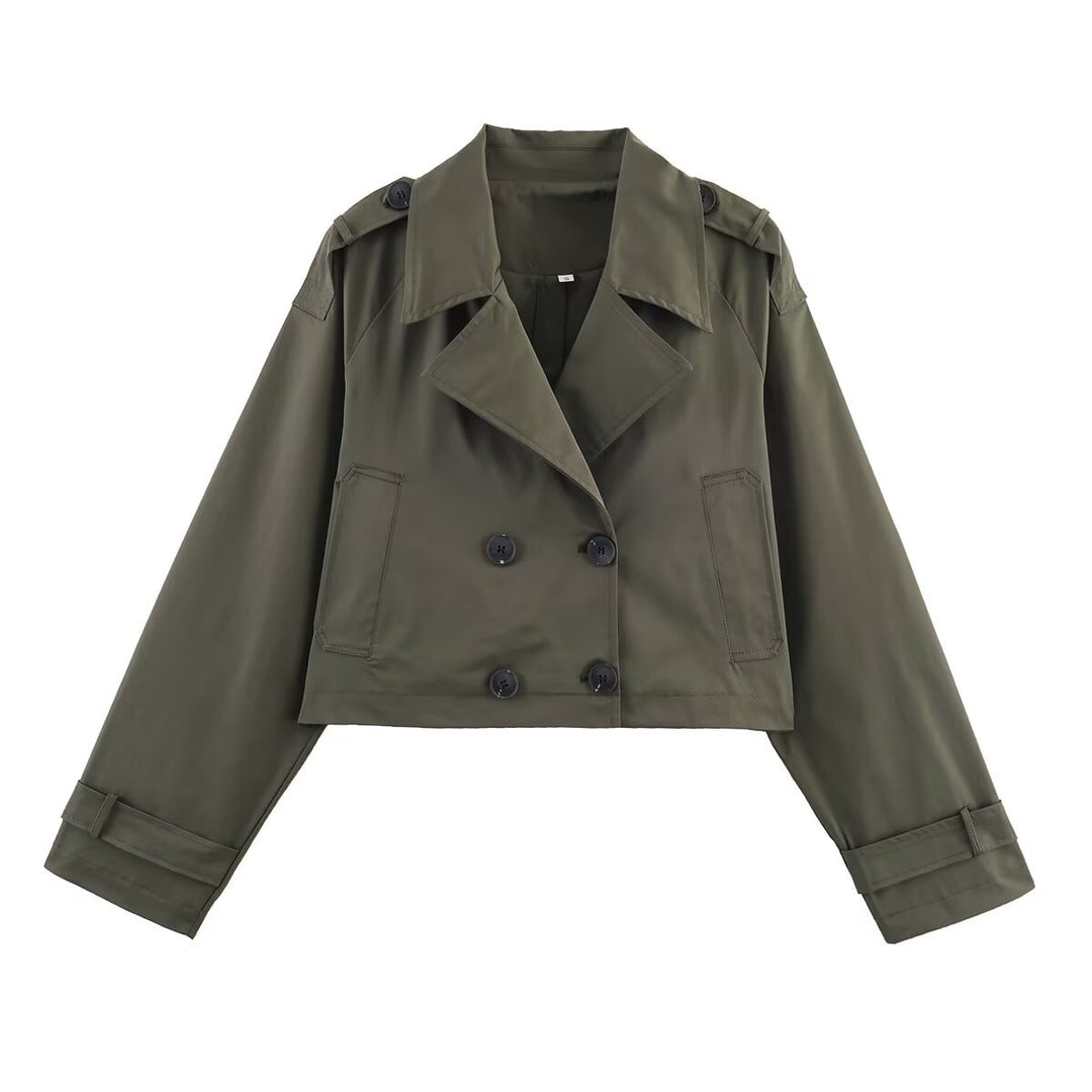 Dame mode cropped trenchjakke Stilla