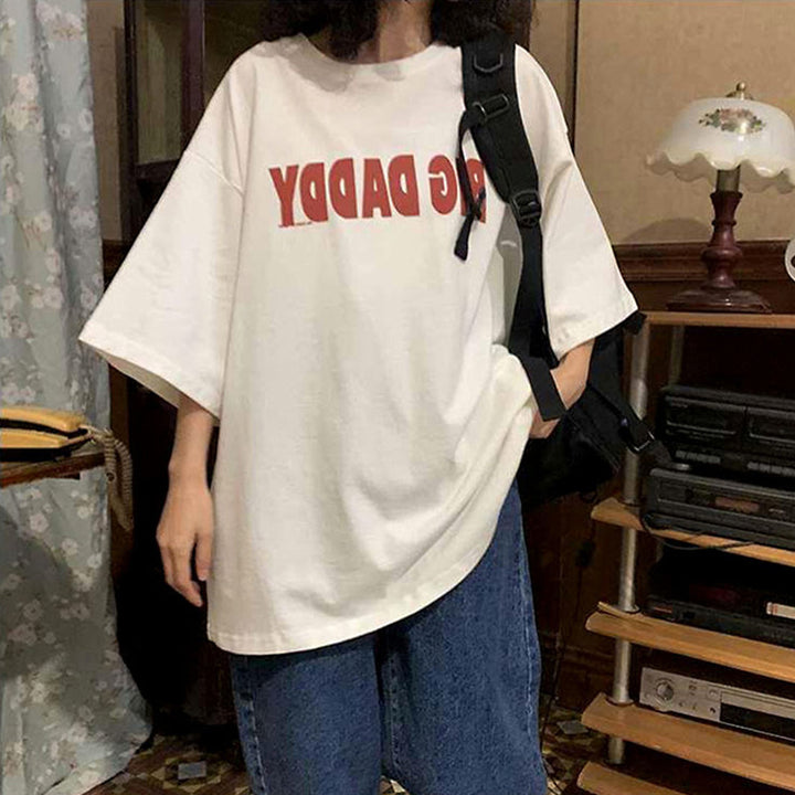 Femme Oversized Grafik T-Shirt med fed skrifttype Stilla