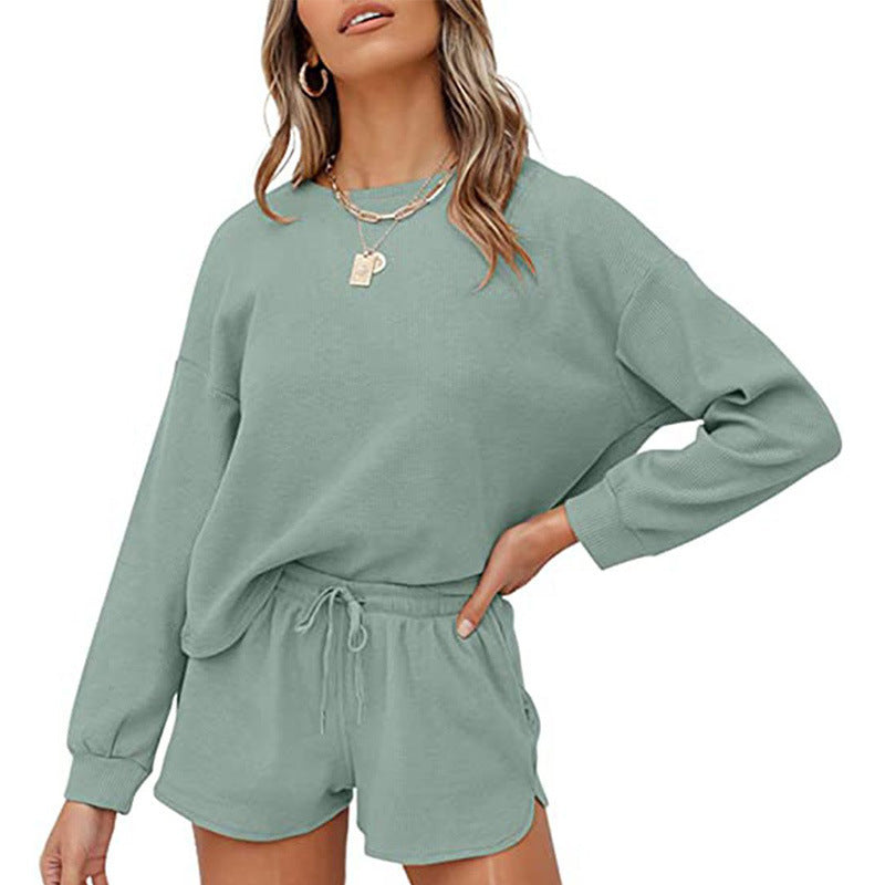 Dame fritids-loungewear-sæt med oversize trøje og shorts Stilla