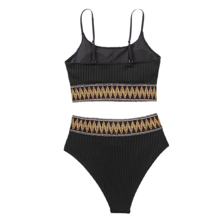 Dame Højskåret Bikini med bølget Design Skovae