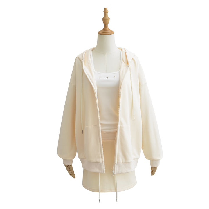Dame Sporty Sweatshirt-Sæt med lynlås og praktiske lommer Stilla