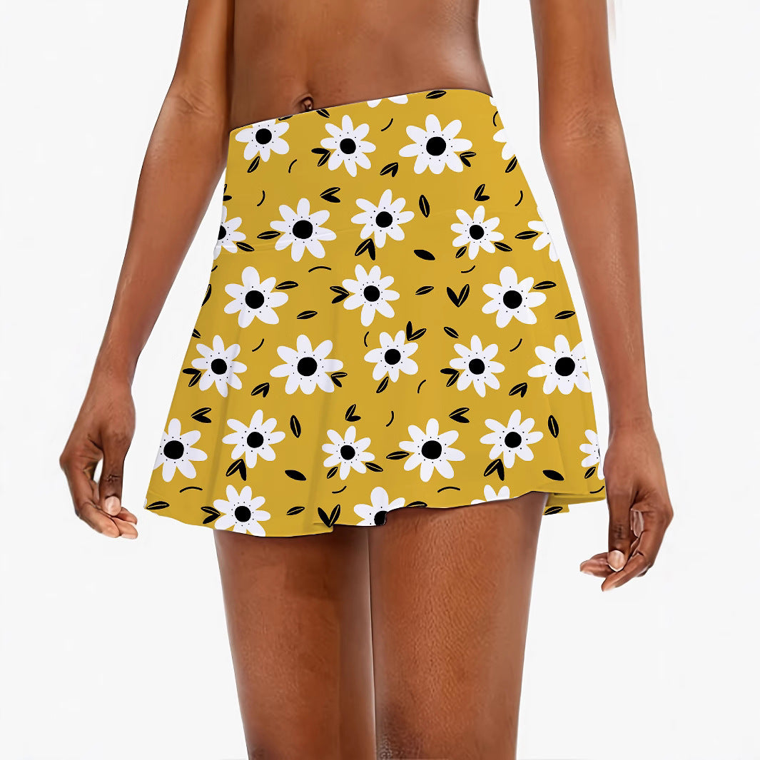 Femme Floral Print Skater nederdel Stilla