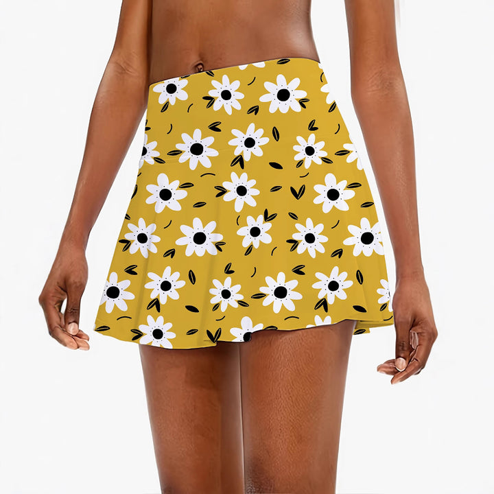 Femme Floral Print Skater nederdel Stilla