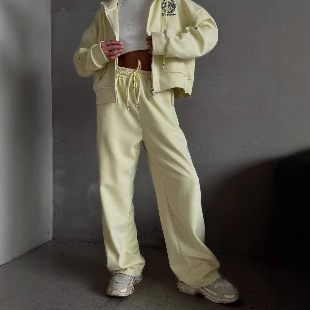 Kvinders Loungewear Sæt med Hoodie og Bred Bukser Stilla