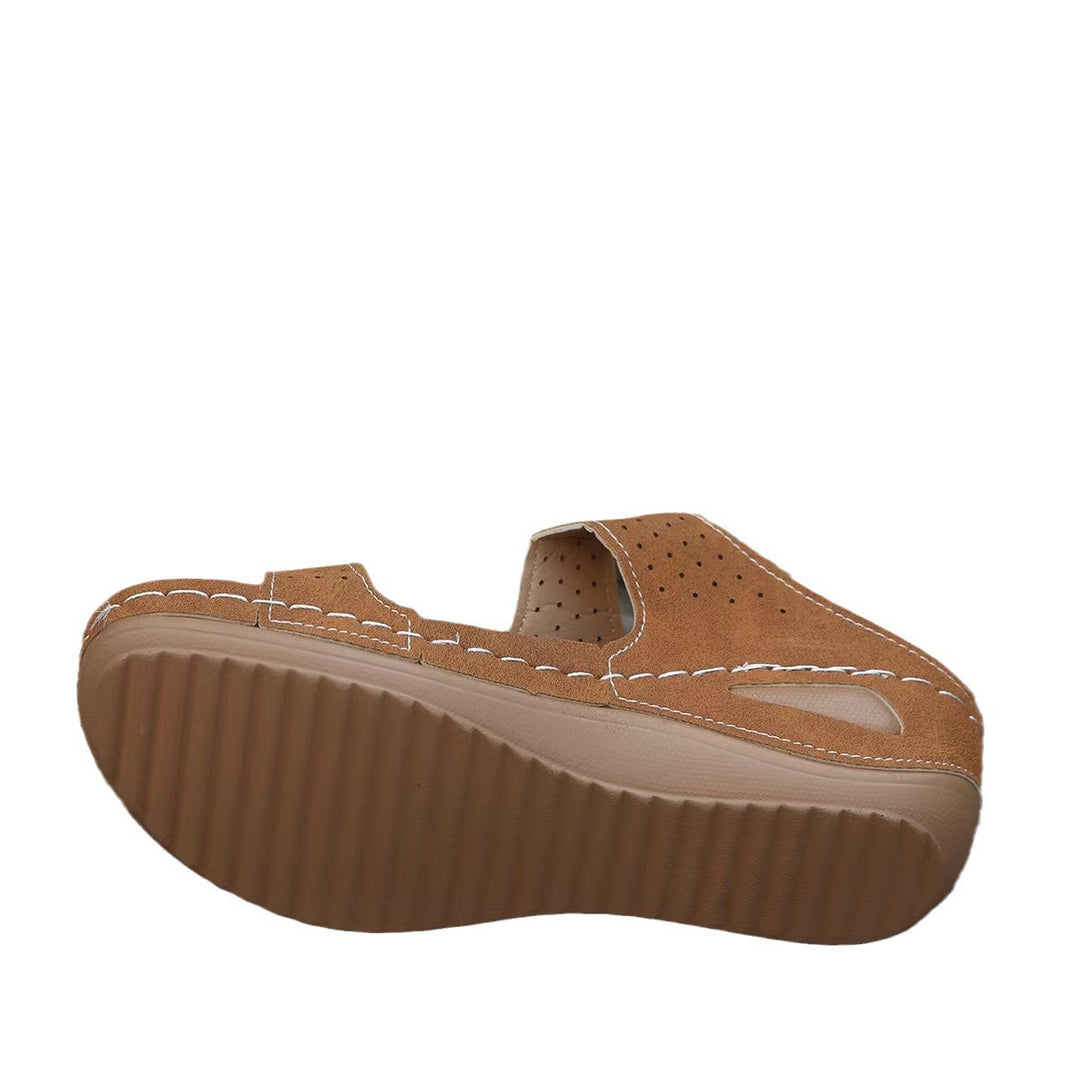 Dame komfortable sandaler med blomsterdekoration og åndbart overmateriale Stilla