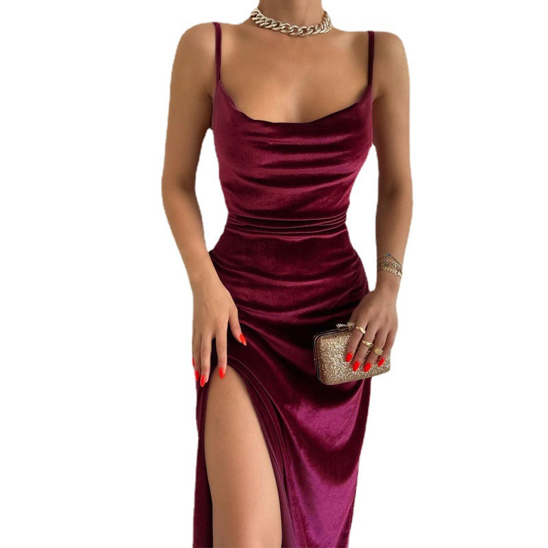 Dame iriserende Slip-Midi-kjole Stilla