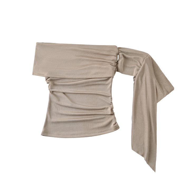 Dame Off-Shoulder Top med raffinerede draperingsdetaljer og elegant snit Stilla