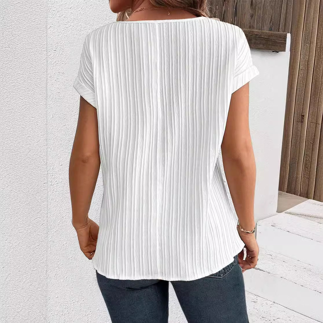 Dame elegant og luftig bluse med floral hæklede accent Stilla