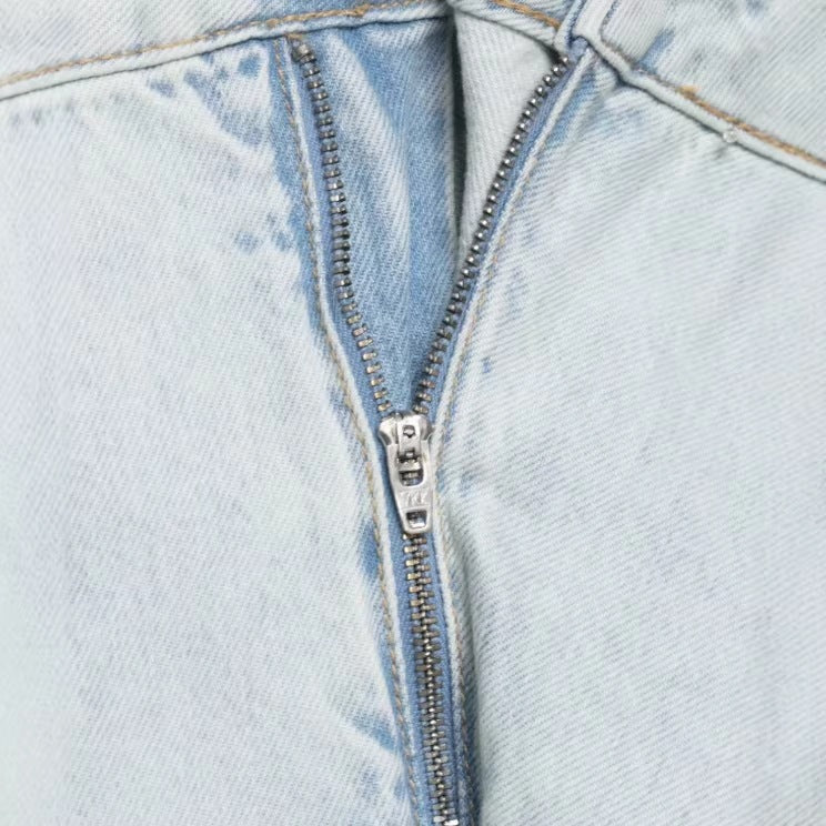 Dame brede jeans i afslappet windbreaker-stil med usædvanlige sømme Skovae