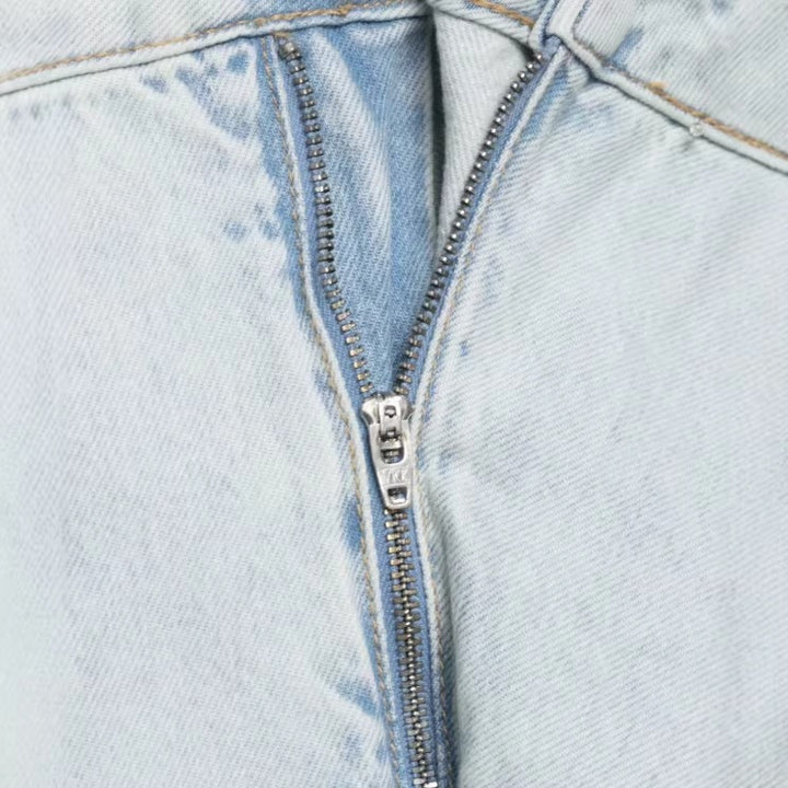 Dame brede jeans i afslappet windbreaker-stil med usædvanlige sømme Skovae