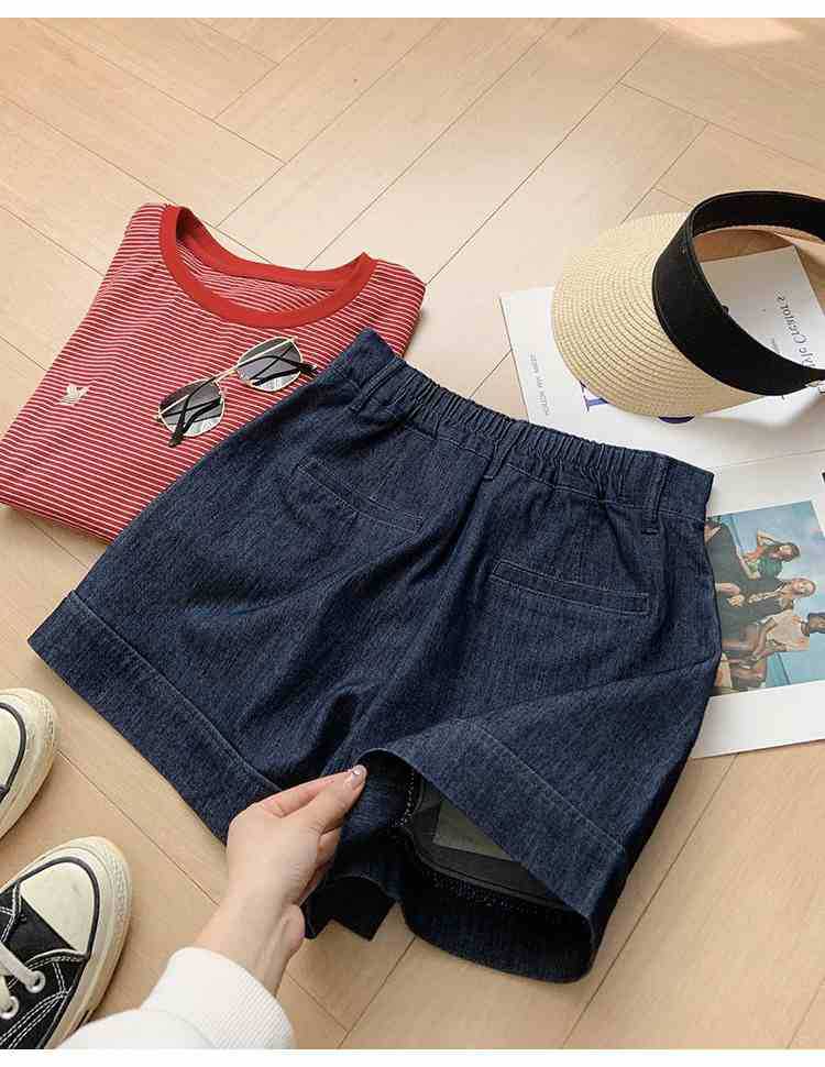 Dame Lette Denim-Shorts i Casual-Stil Stilla