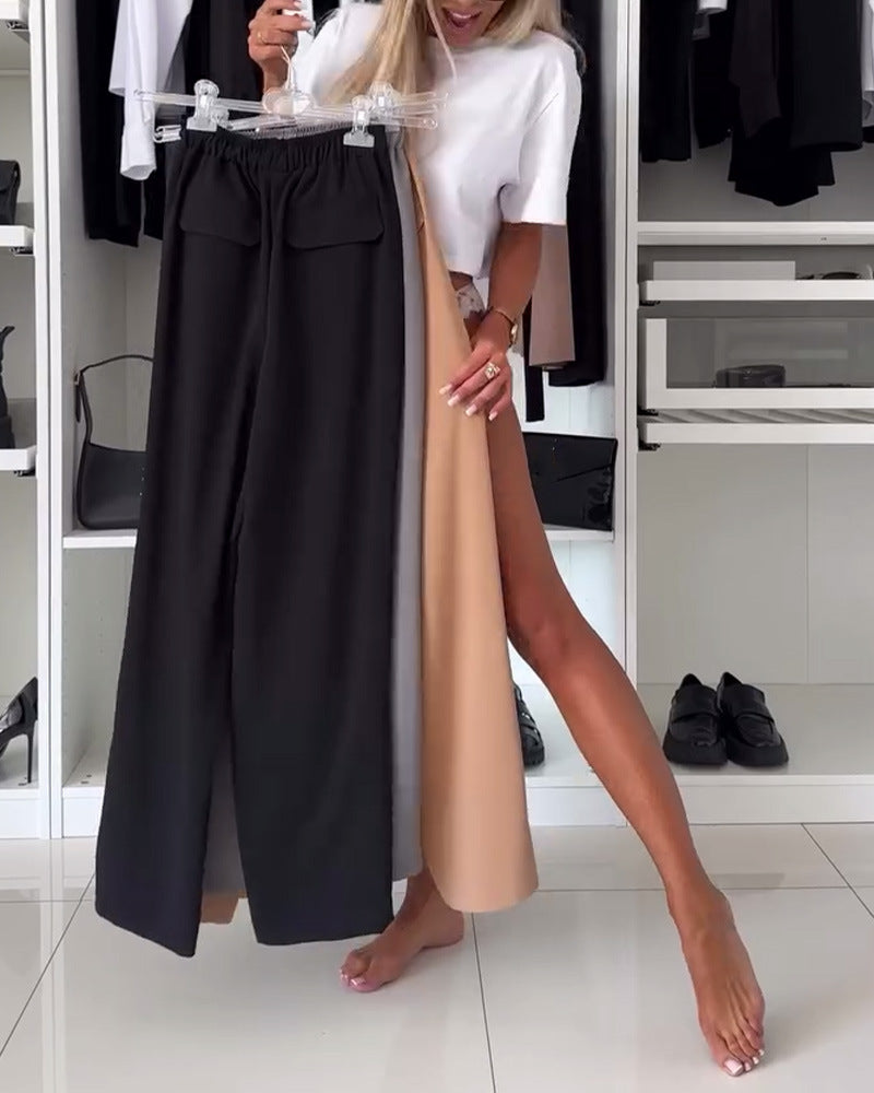 Dame Behagelige Culottes med sidelommer og elastisk Talje Stilla