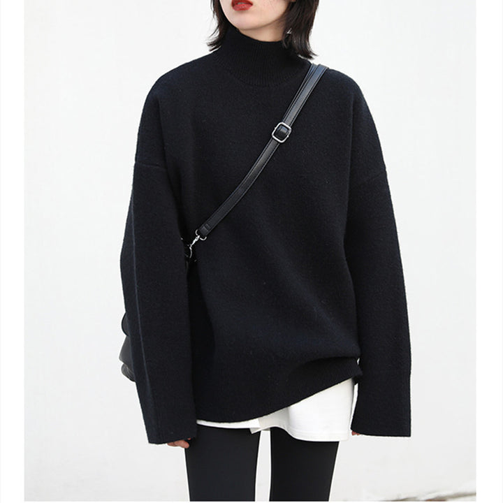 Femme Høj Hals Overdimensioneret Strikpullover Stilla