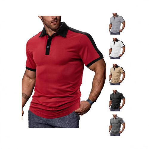 Herrer med figurtilpasset kontrast-polo-shirt med skulderpas og skjortekrave Skovae