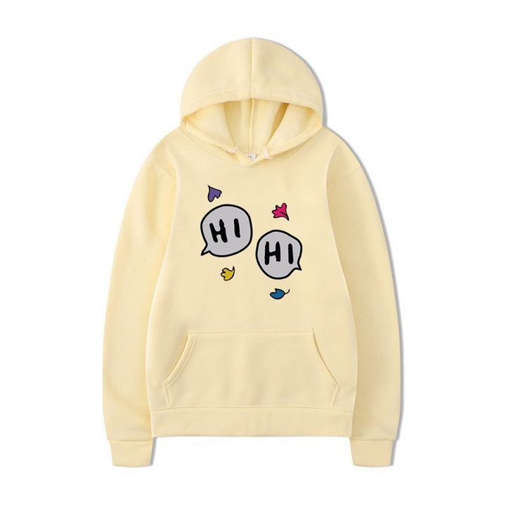 Dame hoodie med kreativt tegneserie design og kenguru lomme Skovae