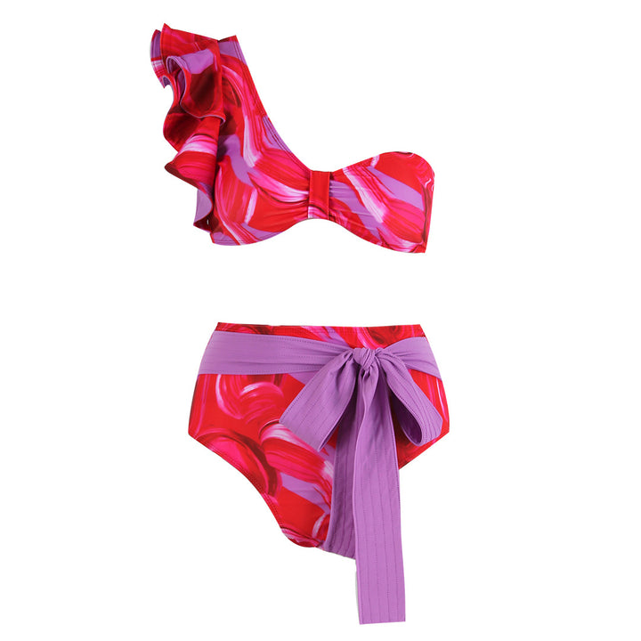 Dame Bikini-sæt med asymmetrisk overdel og elegant snor Stilla