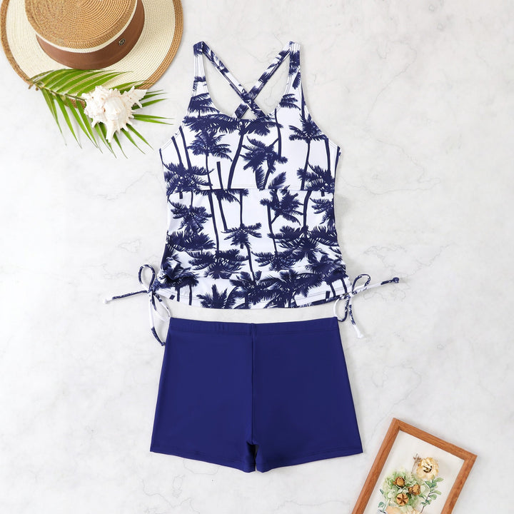 Dame Sporty Tankini-sæt med blomstermotiv og justerbare stropper Skovae