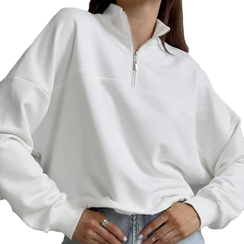 Damer Sporty Sweatshirt med lynlås Stilla