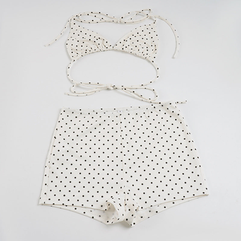 Damen Bikini-Set mit stilvollem Punkte-Muster und verstellbaren Trägern Skovae