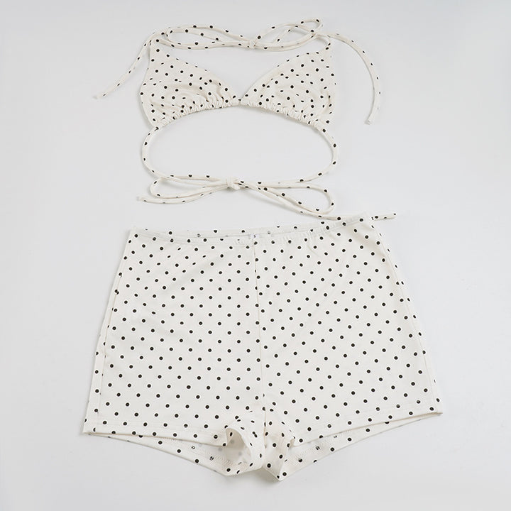 Damen Bikini-Set mit stilvollem Punkte-Muster und verstellbaren Trägern Skovae
