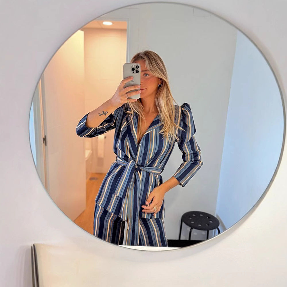 Dame elegant og figursyet blazer-buksedragt Stilla