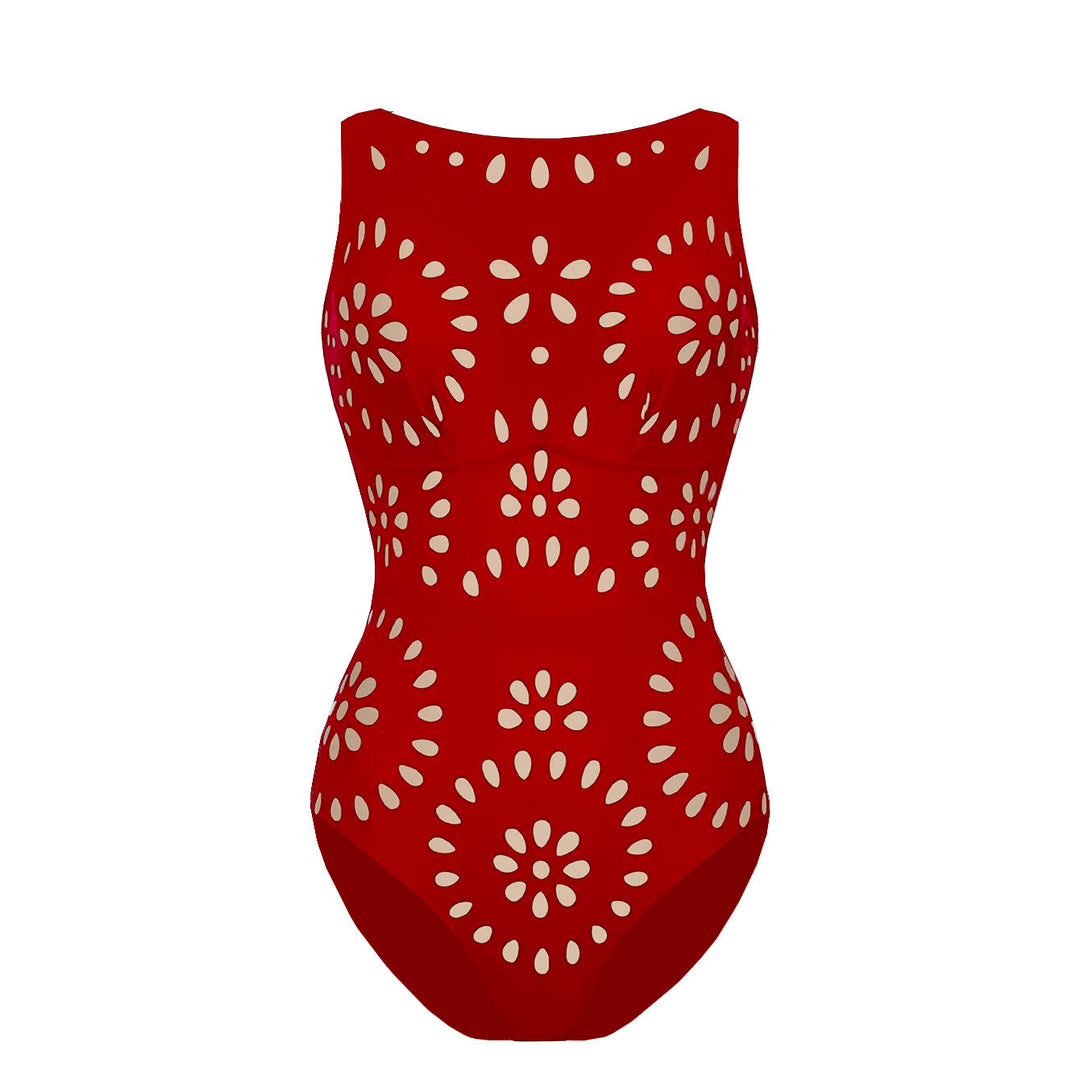 Dame heldragt badedragt med usædvanligt cut-out-design og dekorative mønstre Stilla