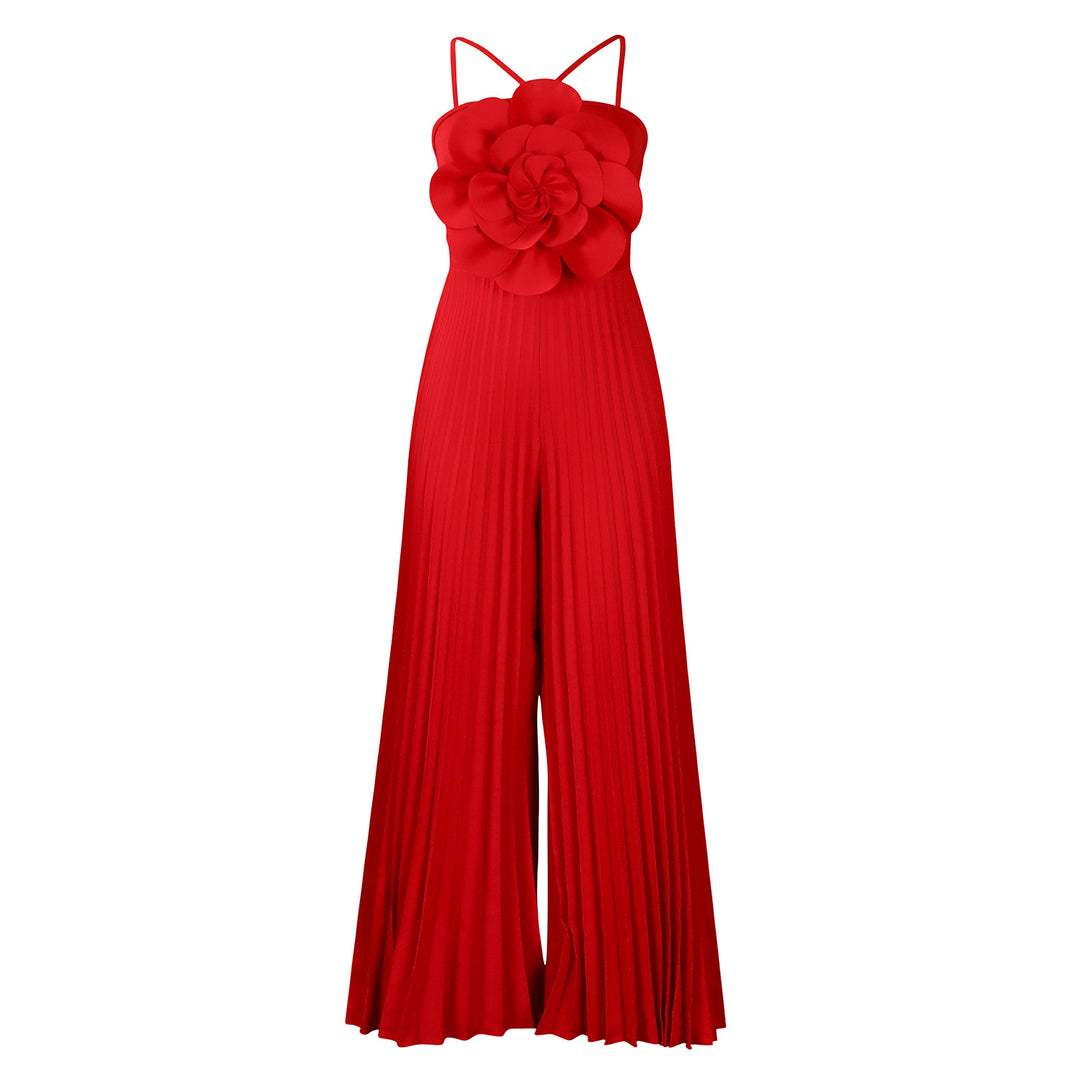 Dame Plissees Jumpsuit med blomster overdel Stilla