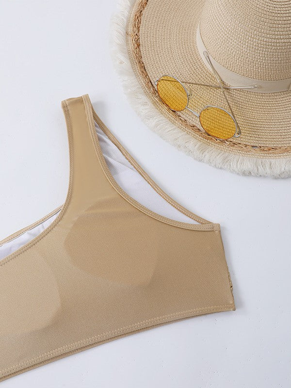 Dame En-Skulder Høj Talje Bikini Sæt Stilla