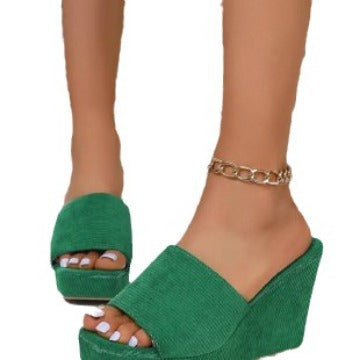 Dame Wedge Pantoletten med polstret fodseng og elastisk rem Stilla